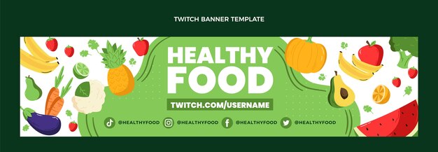 Banner de contração alimentar de design plano