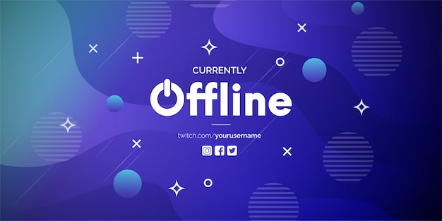 Vetor grátis banner de contração atualmente offline com fundo gradiente abstrato