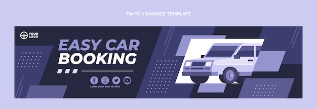 Banner de contração de aluguel de carro de design plano