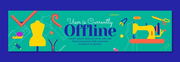 Banner de contração de ateliê de moda design plano