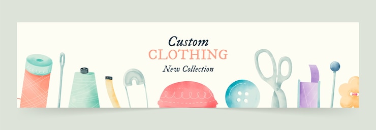 Vetor grátis banner de contração de ateliê de moda em aquarela