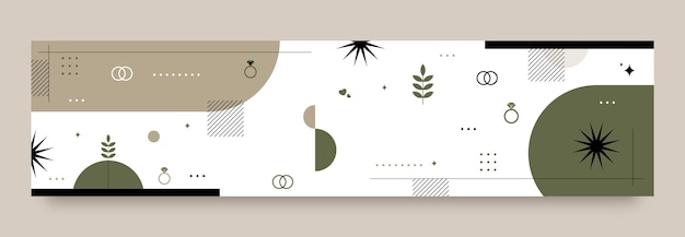 Banner de contração de celebração de casamento de design plano