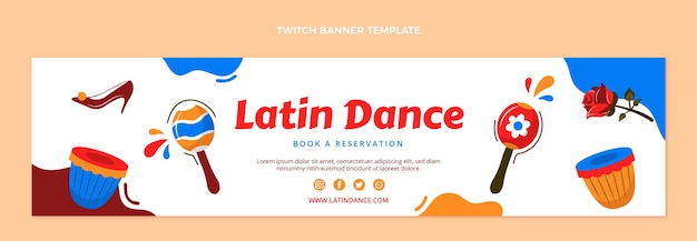 Banner de contração de festa de dança latina plana