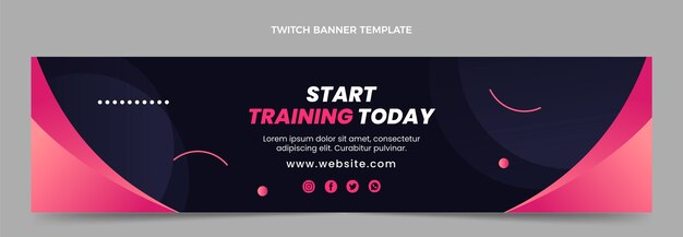 Banner de contração de fitness gradiente