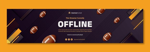 Banner de contração de futebol americano realista