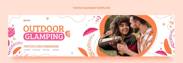 Banner de contração de glamping de design plano