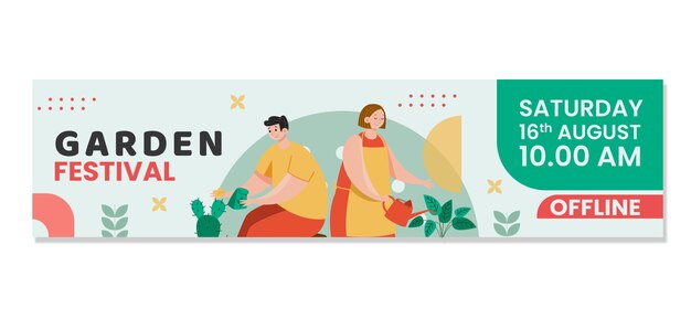 Banner de contração de jardinagem plana