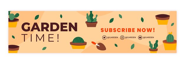 Banner de contração de jardinagem plana