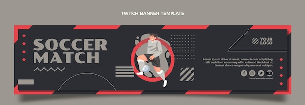 Banner de contração de jogo de futebol desenhado à mão