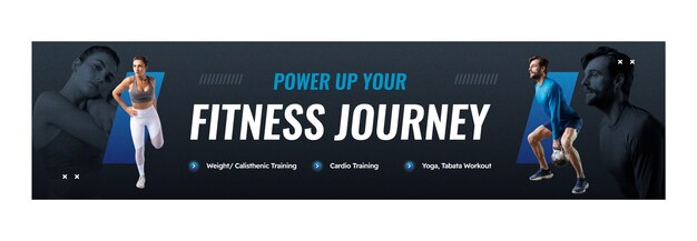 Banner de contração de jornada de fitness