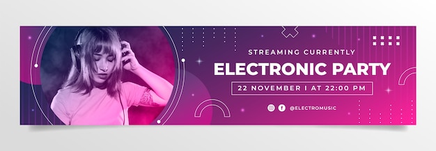 Banner de contração de música eletrônica gradiente