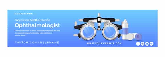 Vetor grátis banner de contração de oftalmologista realista