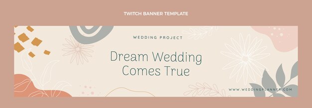 Banner de contração de planejador de casamento desenhado à mão