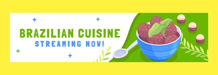 Vetor grátis banner de contração de restaurante brasileiro desenhado à mão