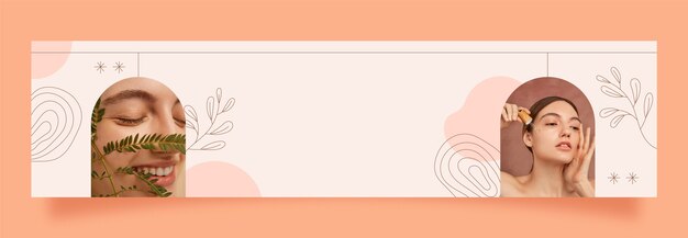 Banner de contração de spa de beleza desenhado à mão