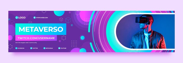 Vetor grátis banner de contração do conceito de metaverso gradiente
