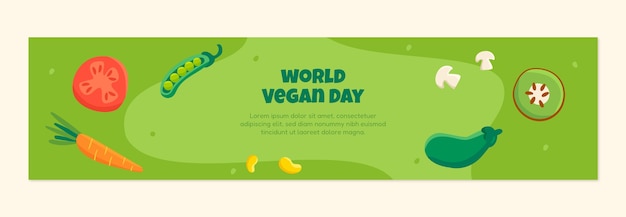 Vetor grátis banner de contração do dia mundial do vegano