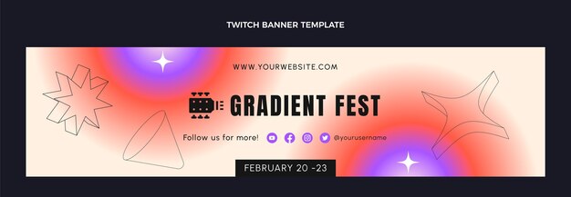 Banner de contração do festival de música colorida gradiente