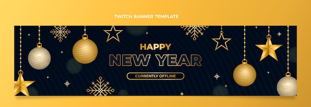 Banner de contração gradiente de ano novo