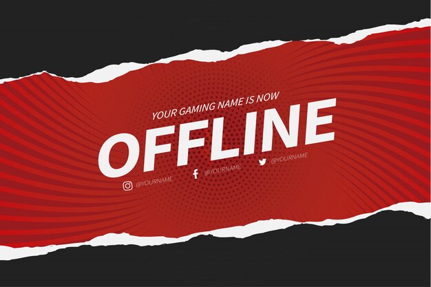 Banner de contração offline com modelo de Design de corte de papel