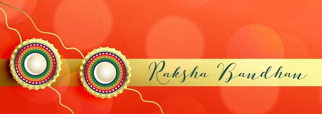 Vetor grátis banner de decoração rakhi para festival raksha bandhan