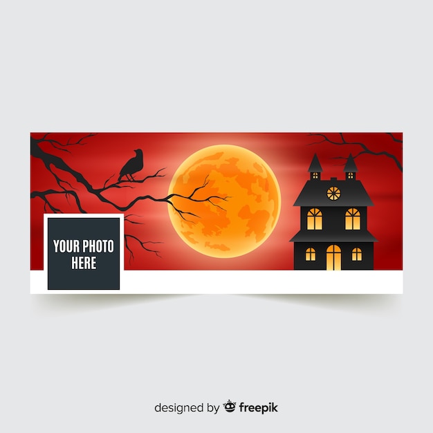 Vetor grátis banner de facebook moderno com conceito de halloween