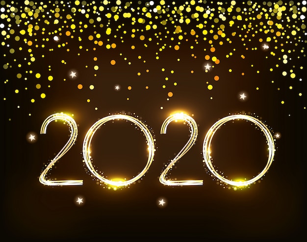 Vetor grátis banner de feliz ano novo 2020