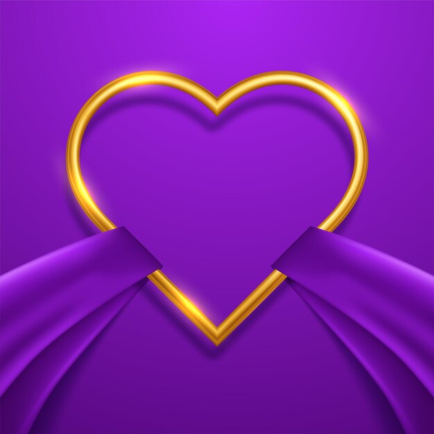 Banner de feliz dia dos namorados com balões de coração dourado 3D