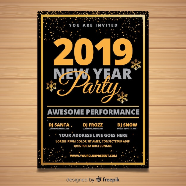 Banner de festa de ano novo de 2019