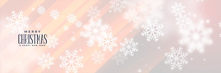Vetor grátis banner de flocos de neve linda para temporada de natal