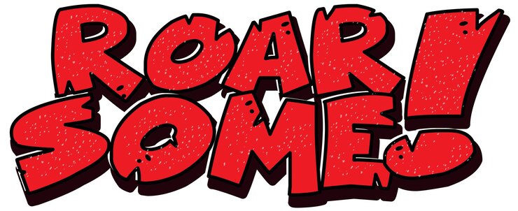 Vetor grátis banner de fonte roarsome em fundo branco