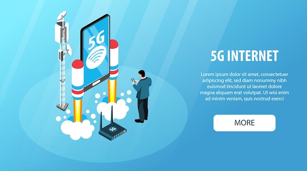 Vetor grátis banner de internet 5g