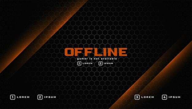 Banner de jogos offline com fundo preto hexagonal