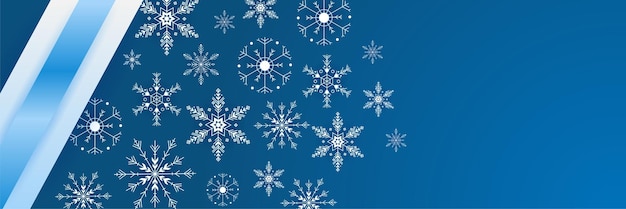 Banner de modelo de design snowy cool blue snowflake