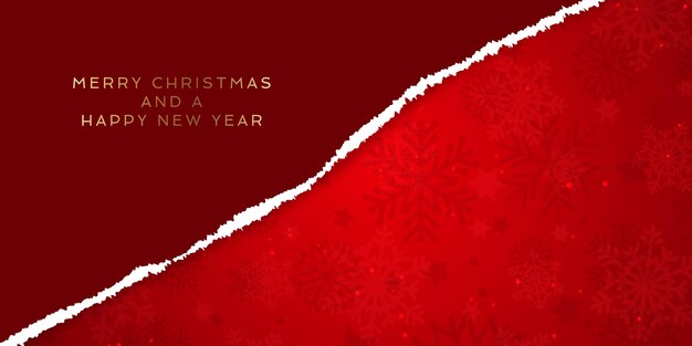 Banner de Natal com desenho de papel rasgado