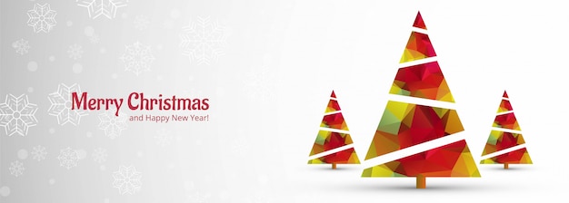 Vetor grátis banner de natal para árvore de natal