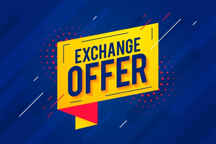 Vetor grátis banner de oferta de troca em estilo moderno