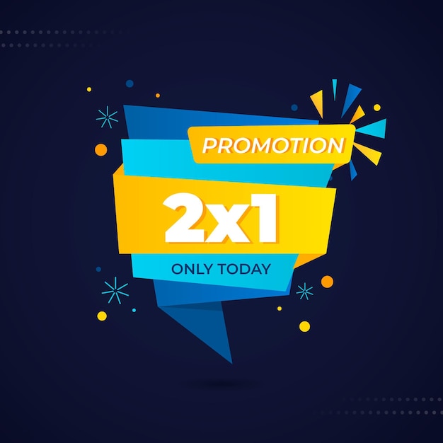 Vetor grátis banner de promoção 2x1