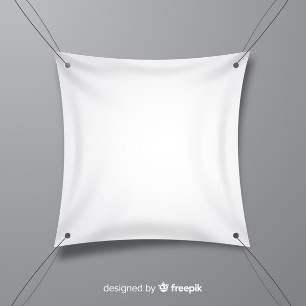 Banner de tecido branco