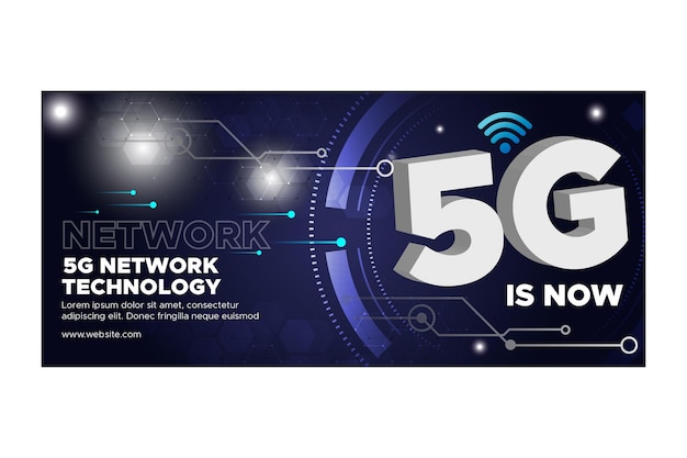 Vetor grátis banner de tecnologia 5g