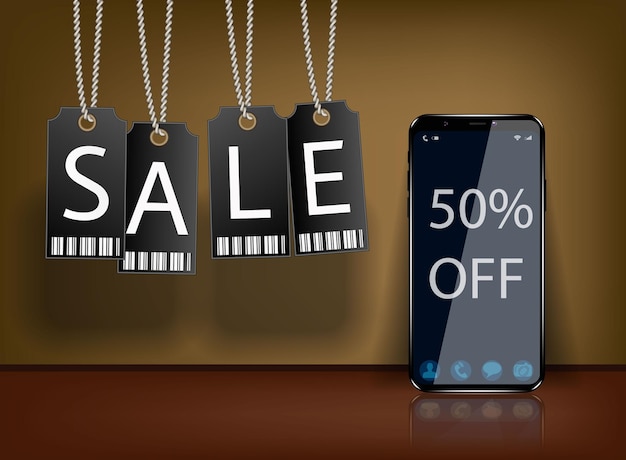 Vetor grátis banner de telefone super venda. cartaz de desconto de liquidação móvel. venda de smartphones. promoção de oferta especial de marketing.