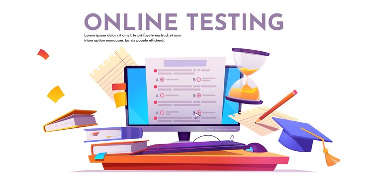 Vetor grátis banner de teste online