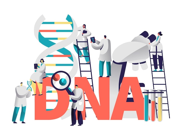 Banner de tipografia de teste médico do gene dna.