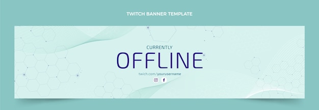 Vetor grátis banner de twitch de ciência plana