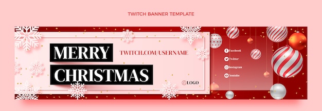 Banner de twitch de natal realista