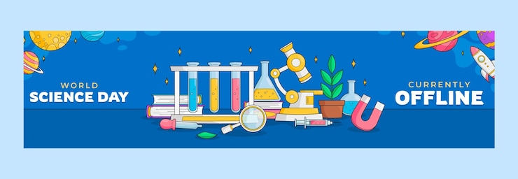 Vetor grátis banner de twitch do projeto científico