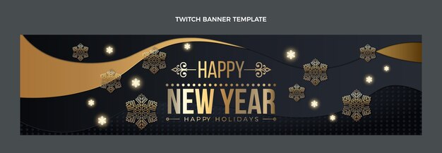 Banner de twitch realista de ano novo