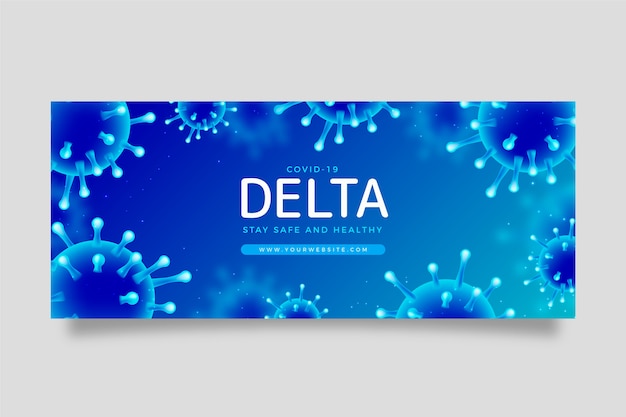 Vetor grátis banner de variante delta realista