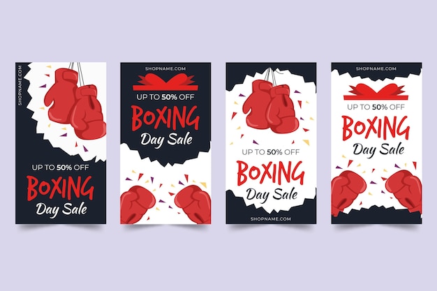 Vetor grátis banner de venda de boxing day de design plano