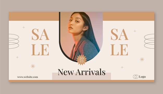 Banner de venda de coleção de moda design plano